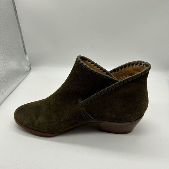 Jack Rogers Sadie Olive Green Suede Whipstitch Bootie - Picture 10 of 16